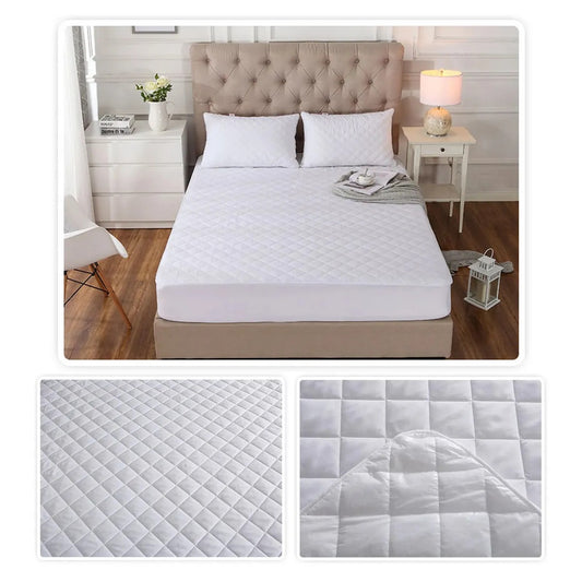 Cubre Colchón Impermeable Ajustable con Fundas Almohada – 1.5, 2 y 2.5 Plazas