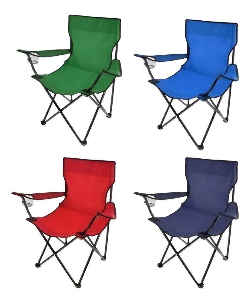 Silla Plegable con Porta Vaso + Bolsa | Camping y Playa C103040