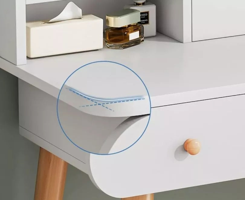 Tocador de Lujo Melamina y MDF con Asiento y Espejo LED – WT0389