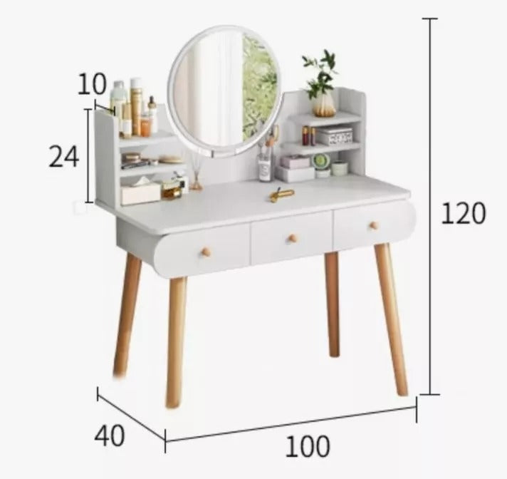 Tocador de Lujo Melamina y MDF con Asiento y Espejo LED – WT0389
