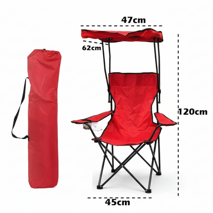 Silla Plegable Con Toldo Y Porta Vaso Playa C365