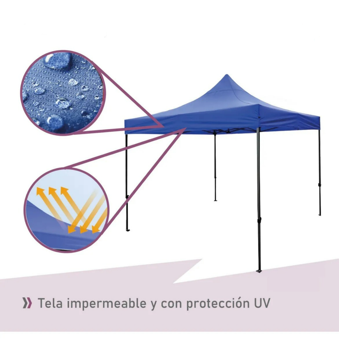 Toldo Araña Plegable 3x3 Azul Impermeable  C047