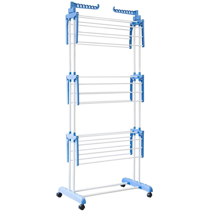 Tendedero Plegable con Barra Superior Extensible 3 Niveles