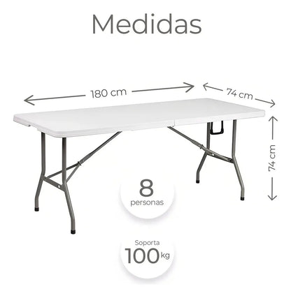 Mesa Plegable Maleta 180cm Camping TAO C1405