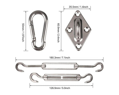 Kit De Anclaje Herraje Para Lona Vela Sombreadora Toldo C48111