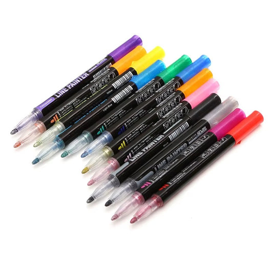 Marcadores gel metálicos efecto mágico que cambian de color al trazar