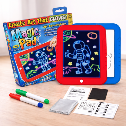 Pizarra mágica LED con accesorios pantalla iluminada reutilizable para niños con efecto neón brillante
