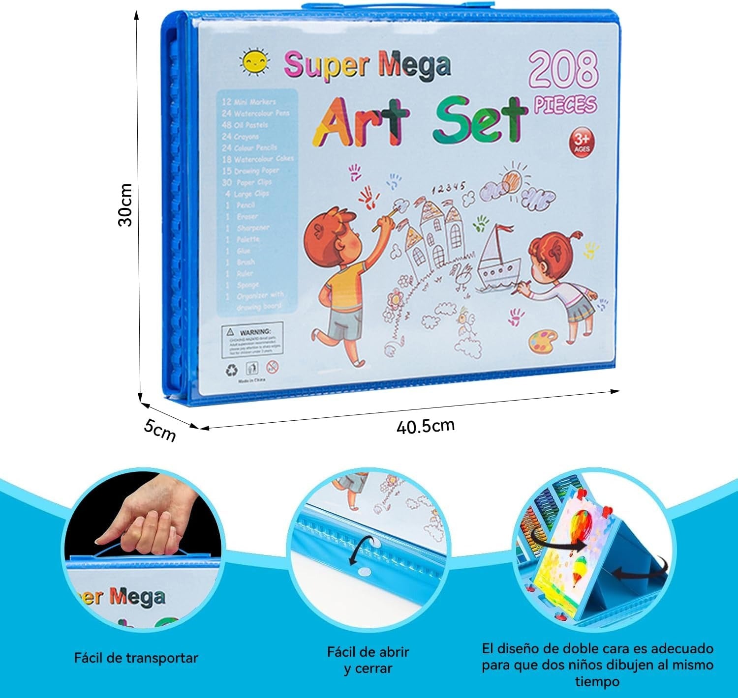 Set de arte infantil 208 piezas meddias