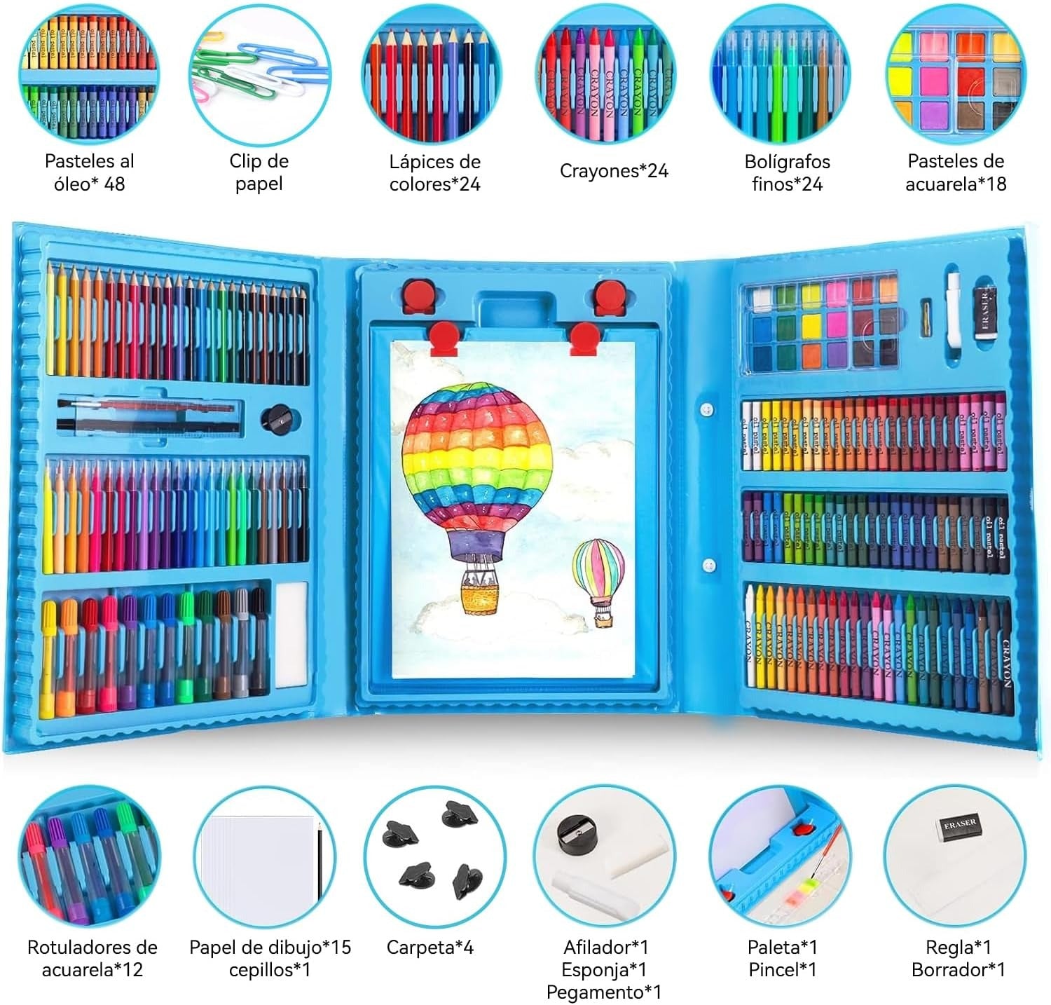 Set de arte infantil 208 piezas 