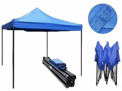 Toldo plegable 3x3 azul impermeable C047 armado